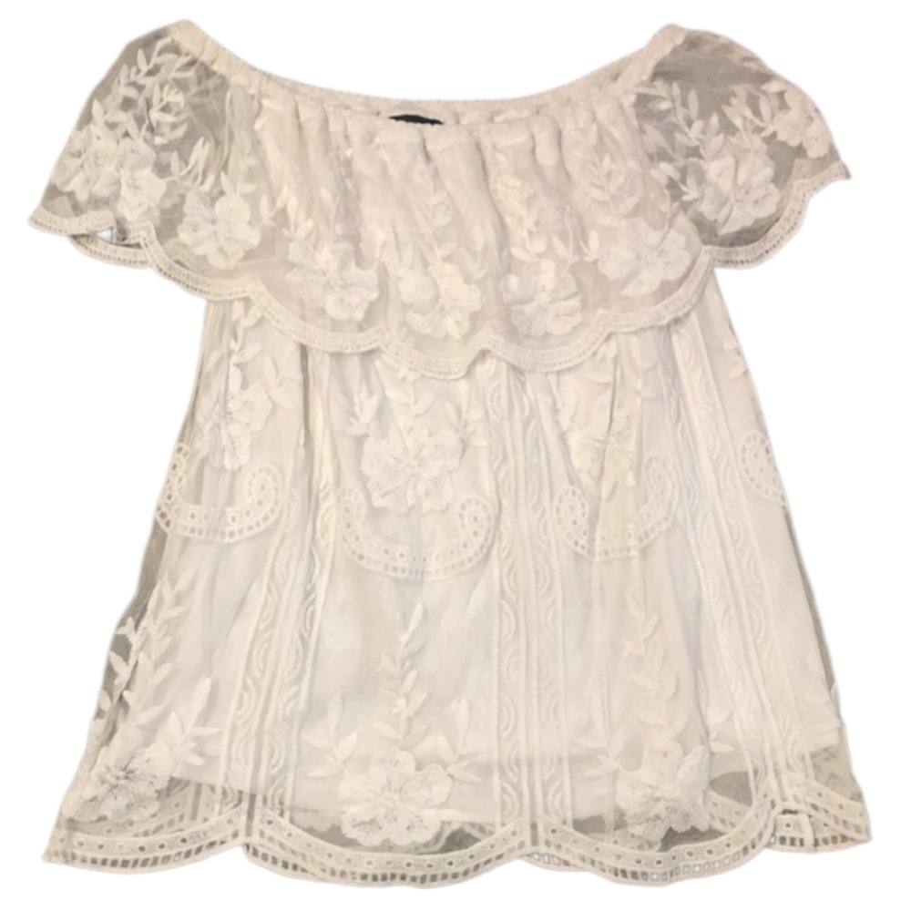 NWT Lane Bryant White Floral Lace Blouse size 18/20